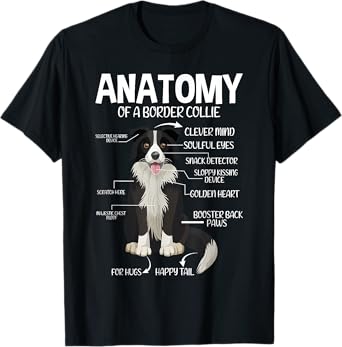 Funny Anatomy Border Collie Dog Lover T-Shirt