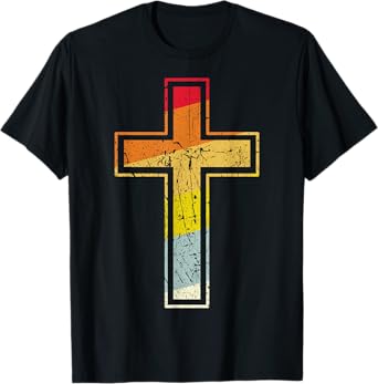 Retro cross vintage Jesus cross gift idea T-Shirt