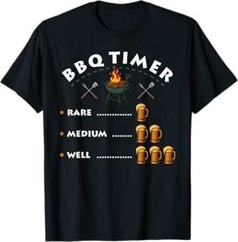 BBQ Timer Beer Lover Barbecue Grilling BBQ Barbecue Lover T-Shirt