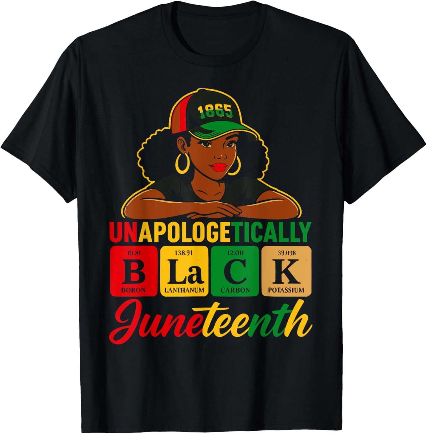 Unapologetically Black Woman Juneteenth 1865 Periodic Women T-Shirt