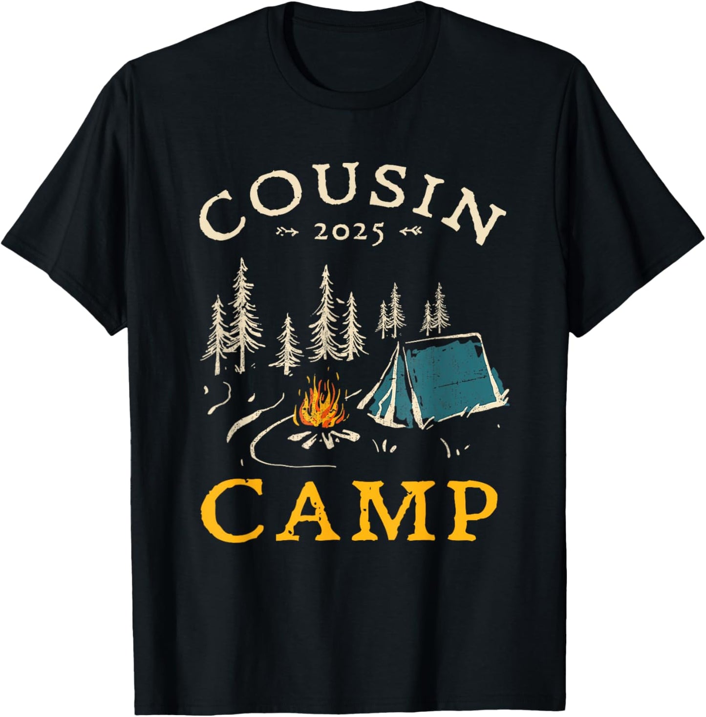 Cousin Camp 2025 Family Vacation Summer Camping Crew T-Shirt