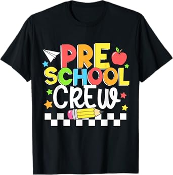 Preschool Crew Happy First Day of School Kids Teacher T-Shirt