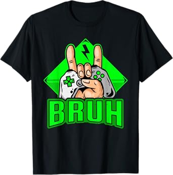 Gamer Bruh Video Game Funny Teens Boys Men Kids Gaming T-Shirt
