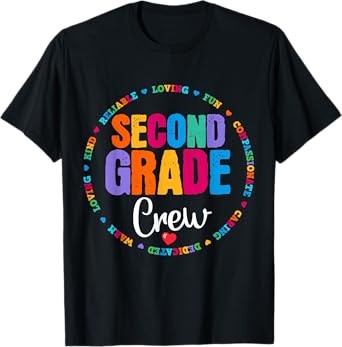 Second Grade Crew 2nd Back to School Teacher Team Squad T-Shirt