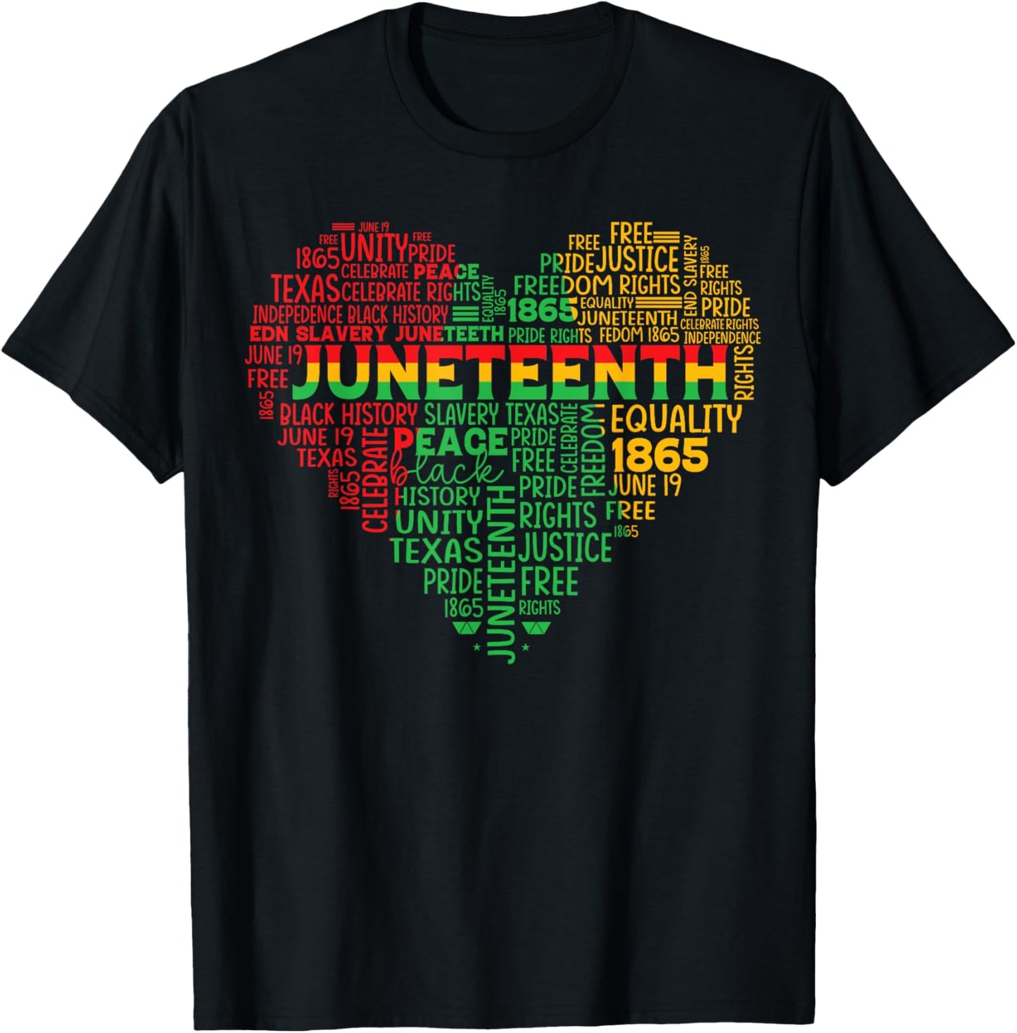 Juneteenth Black History Heart Freedom African American T-Shirt