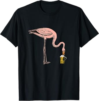 Flamingo Drinking Beers - Party Animal, Beer Lover Partying T-Shirt