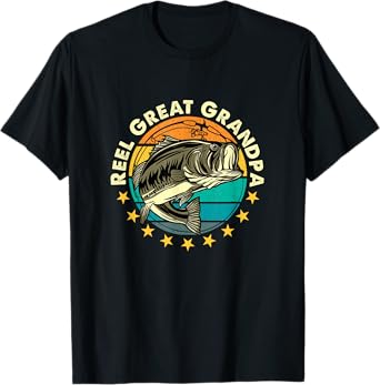 Funny Fishermen Reel Great Grandpa Mens Fishing Grandfather T-Shirt