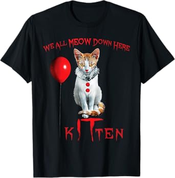 We All Meow Clown Cat Kitten Halloween Funny Cute T-Shirt