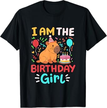 I'm The Birthday Girl Cute Capybara Bday Family Matching T-Shirt