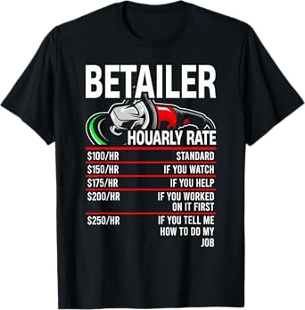 Detailer Hourly Rate Auto Detailer for Car Detailing T-Shirt