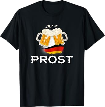 Oktoberfest Prost German Flag Vintage Beer Cheers Women Men T-Shirt