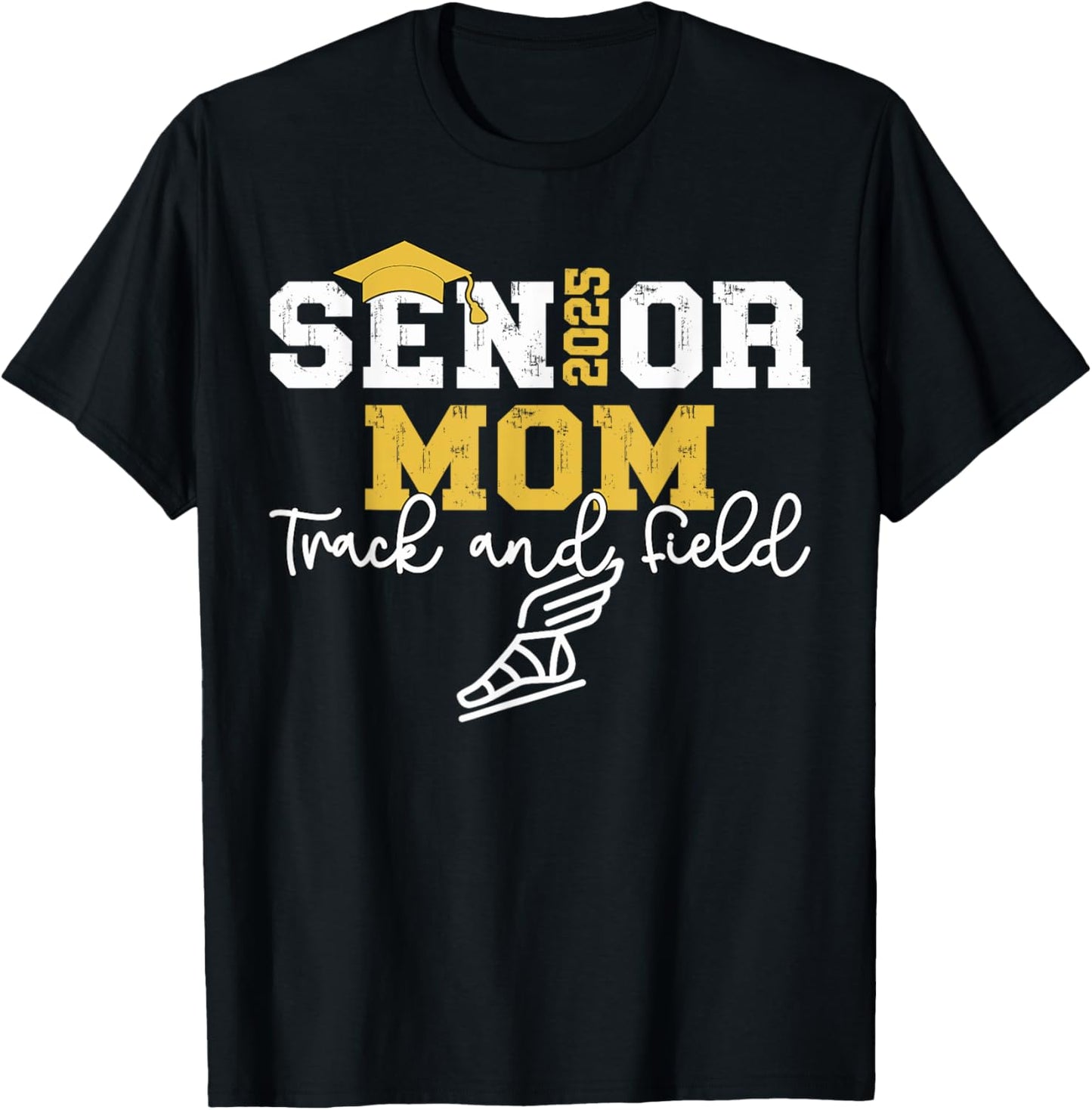 Track & Field Senior Mom 2025 Graduation Years Athletic Vintage T-shirt by TeeBrew