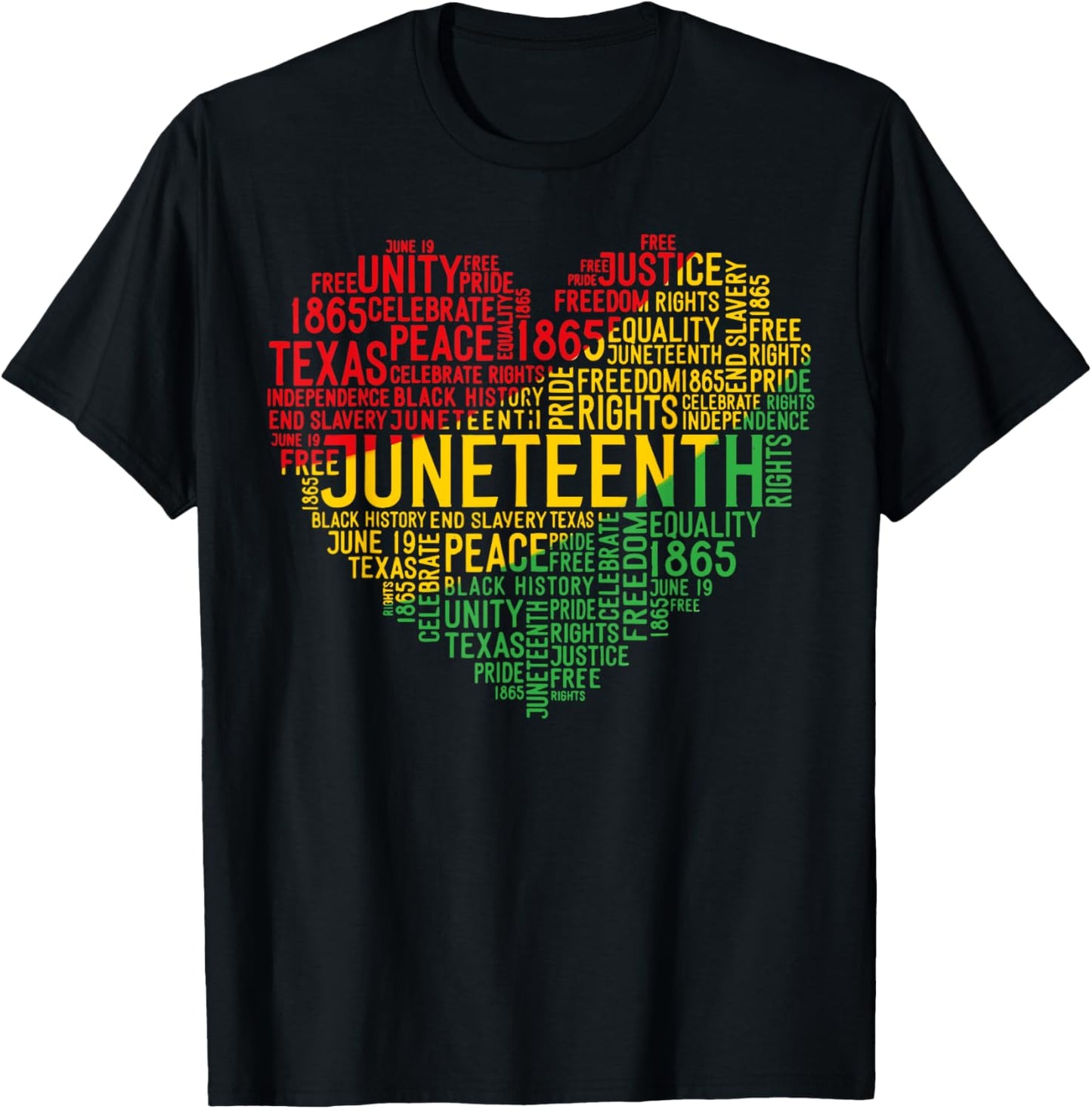 Juneteenth Heart Black History Afro American African Freedom T-Shirt