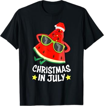 Christmas In July Watermelon Xmas Tree Summer Men Women Kids T-Shirt