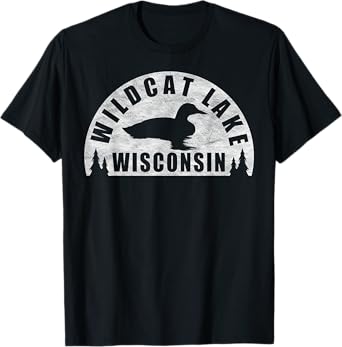 Wildcat Lake Northern Wisconsin Loon T-Shirt for Men Women Girls Kids