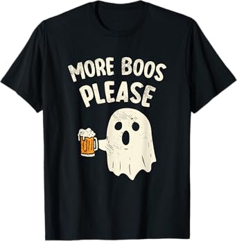 Retro More Boos Please Ghost Beer Halloween Costume Men Boys T-Shirt