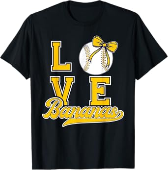 Retro Bananas Coquette Bow Banana Lovers for Men Kids Women T-Shirt