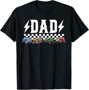 Dad Retro Monster Truck Family Crew Birthday Matching T-Shirt