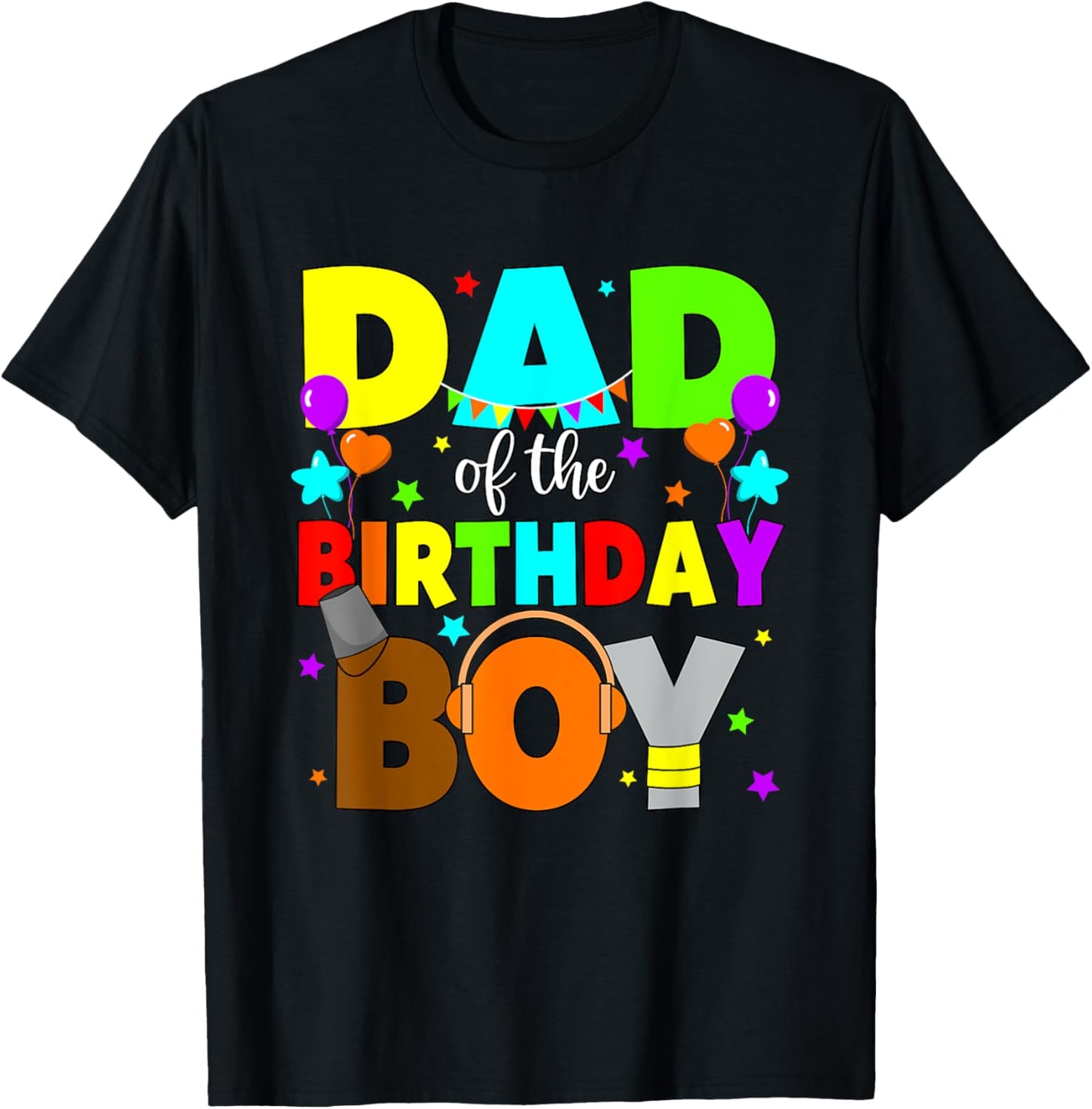 Dad Of The Birthday Boy Sprunky Colorful Party For Boys Kids T-Shirt
