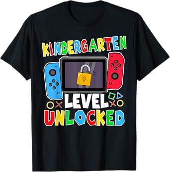 kindergarten Level Unlocked Gamer Back to School Boy T-Shirt