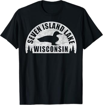 Seven Island Lake Northern Wisconsin Loon T-Shirt
