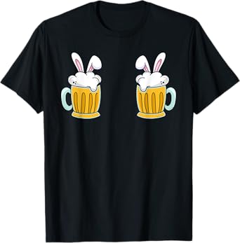 Easter Day Bunny Beer Mug Boobs Funny Drinking Party T-Shirt