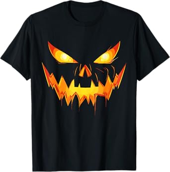 Scary Pumpkin Jack O Lantern Face Halloween Men Boys Kids T-Shirt