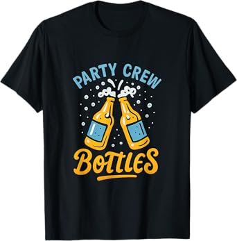 Bottles Beer Clink Party Crew Graphic T-Shirt