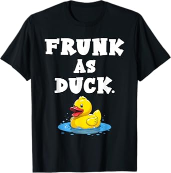 Quacktastic Duck Party Outfit Funny Rubber Duck Frunk as Duck Meme Adult Humor Unisex T-Shirt Black Short Sleeve Cotton Blend Classic Fit U-Neck Small