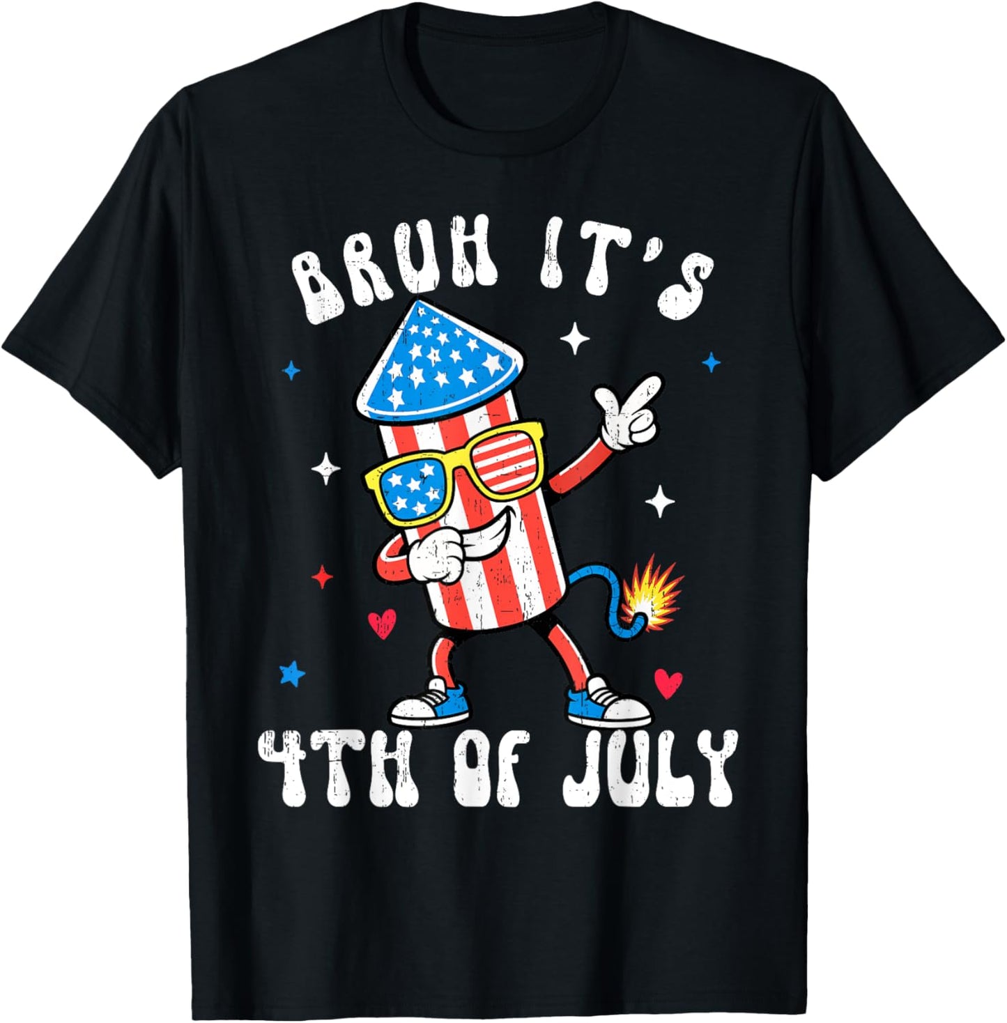 Funny Bruh It’s 4th July Dabbing Firecracker Men Women Kid T-shirt