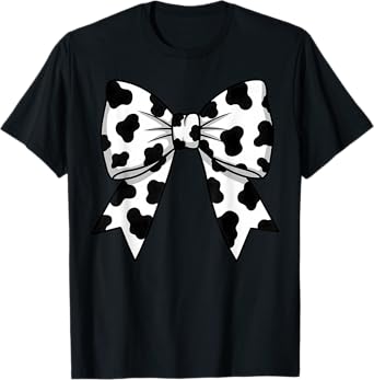 Cute Cowprint Coquette Bow Cow Pattern for Womens and Girls T-Shirt