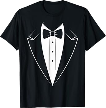 Funny Bow Tie Tuxedo Costume Formal Party for man T-Shirt