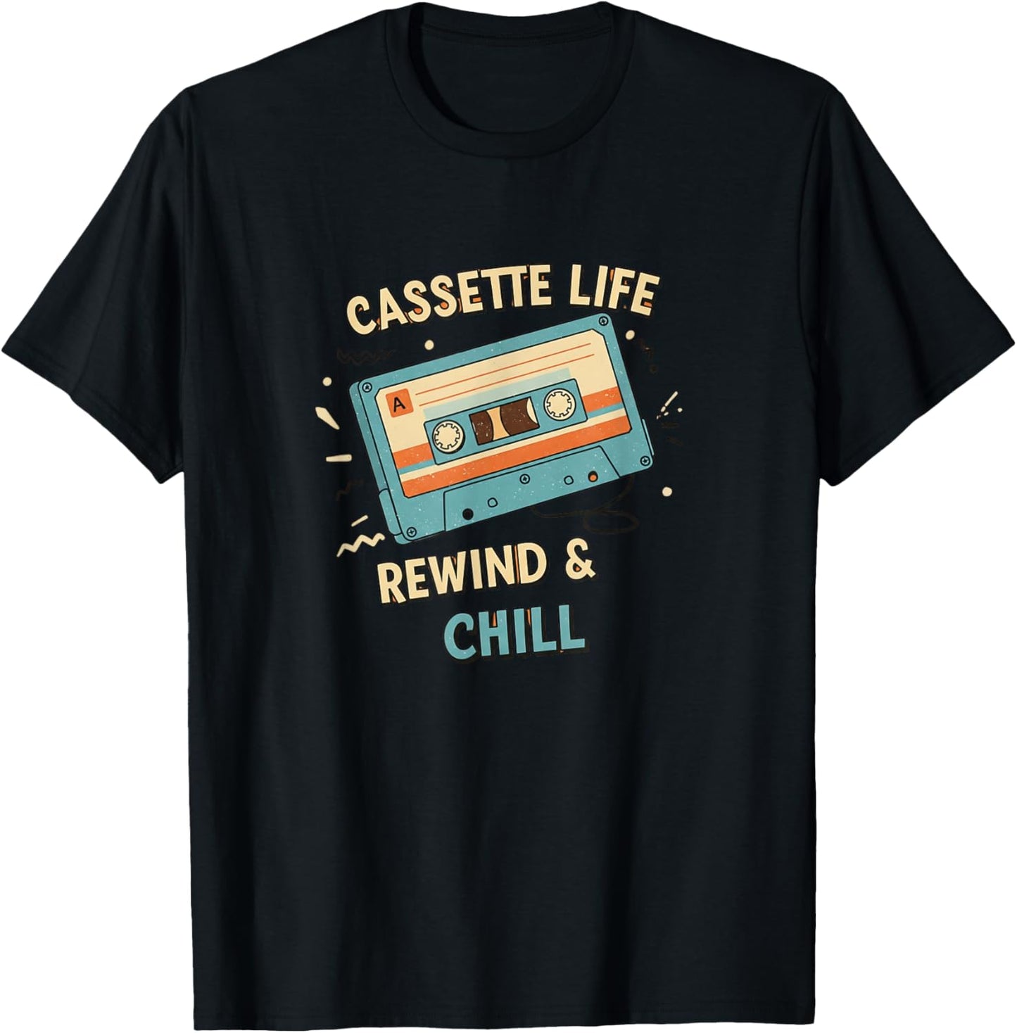 Cassette Life Rewind Chill Meme Funny Retro Vibes Humor T-Shirt