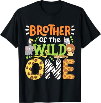 Brother Of The Wild One Kids Boys Safari Zoo Birthday Family T-Shirt