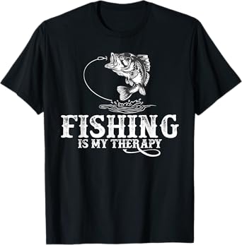 Fishing is My Therapy Funny Fishermen T-Shirt