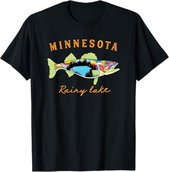 Cool Fisherman Minnesota Rainy Lake Fisher Walleye Fishing T-Shirt