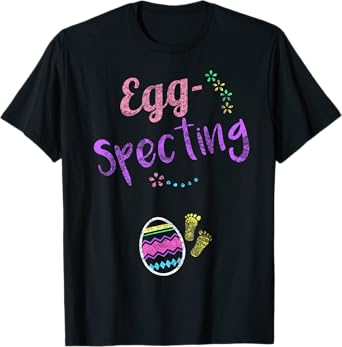 Cute Eggspecting Shirt Easter Pregnancy Announcement Shirt T-Shirt