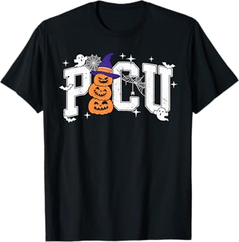 PICU Nurse Halloween Hospital Party Funny Nursing Students T-Shirt