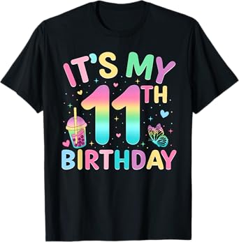 It's My 11th Birthday Party 11 Year Old Birthday Girl Kids T-Shirt