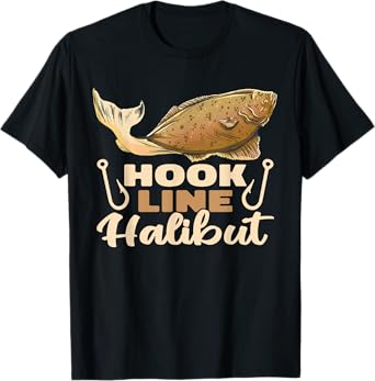 Hook Line Halibut men fishermen fishery halibut fishing T-Shirt
