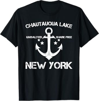 CHAUTAUQUA LAKE NEW YORK Funny Fishing Camping Summer Gift T-Shirt