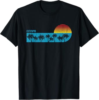 Vintage Ixtapa Mexico Beach Palm Trees retro 70s boys girls T-Shirt