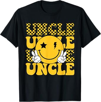 Uncle One Happy Dude 1st Smile Face Birthday Family Matching T-Shirt