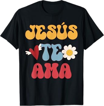 Groovy Spanish, Jesus Loves You Christian 70's Hippie T-Shirt