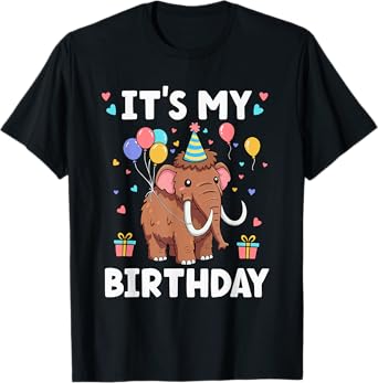 Mammoth Birthday Shirt Kids Boys Girls Woolly Mammoth T-Shirt