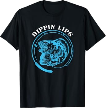 Rippin Lips Fishing Fish Fisherman Funny Bass Fishing Sea T-Shirt