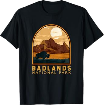 Badlands National Park South Dakota Vintage Emblem T-Shirt