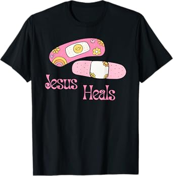 jesus heals print bandages bandaids T-Shirt