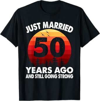 Romantic Matching Couples - Golden 50th Wedding Anniversary T-Shirt
