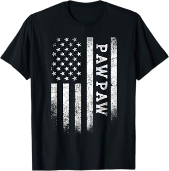 Pawpaw American Flag Pawpaw Gifts Patriotic Father's Day Men T-Shirt